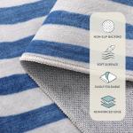 Lahome Soft Blue Abstract Washable Area Rug 5x7