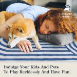 Lahome Soft Blue Abstract Washable Area Rug 5x7