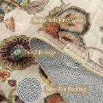 Beige Washable Floral 3x5 Area Rug