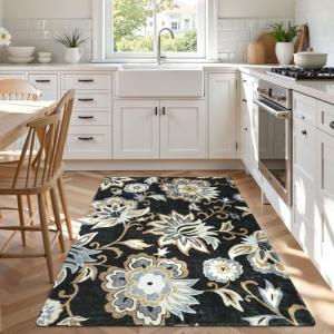 Lahome Floral Washable 3x5 Non-Slip Area Rug