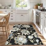 Lahome Floral Washable 3x5 Non-Slip Area Rug