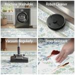 DCX Green 5x7 Area Rug, Machine Washable Non Slip Stain Resistant Soft Vintage Floral Rug, for Living Room, Bedroom, Playroom, Soft Low Pile Large Nursery Carpet