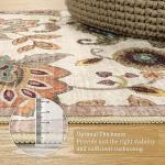 Beige Washable Floral 3x5 Area Rug