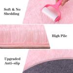 Round Fluffy Pink Rug for Bedroom, 4Ft Fuzzy Shag Circle Area Rug for Girls Kids Room Nursery, Soft Non Slip Plush Carpet for Dorm Living Room Home Decor