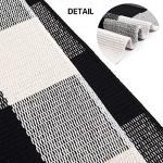 Black and White Checkered Cotton Woven Rug