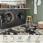 Lahome Floral Washable 3x5 Non-Slip Area Rug