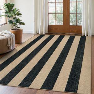Lahome Elance Striped Jute Outdoor Rug 5x7