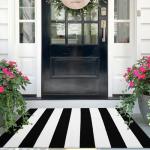 Striped Welcome Mat for Indoor and Outdoor Use