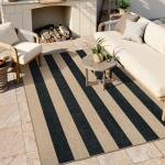 Lahome Elance Striped Jute Outdoor Rug 5x7