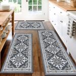 Non-Slip Washable Kitchen Rugs - 3-Piece Set