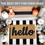 Striped Welcome Mat for Indoor and Outdoor Use