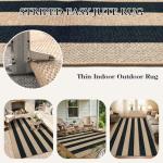 Lahome Elance Striped Jute Outdoor Rug 5x7