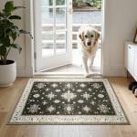 Vintage Floral Washable Non-Slip Area Rug 2'x3