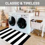 Striped Welcome Mat for Indoor and Outdoor Use