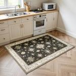 Vintage Floral Washable Non-Slip Area Rug 2'x3