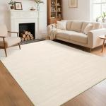 5x7 Washable Non-Slip Ivory Area Rug