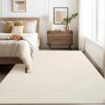 5x7 Washable Non-Slip Ivory Area Rug