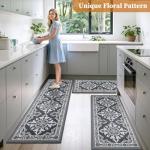 Non-Slip Washable Kitchen Rugs - 3-Piece Set