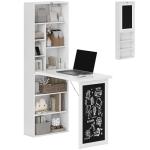 HOMCOM 2-in-1 Desk with Blackboard and Shelf
