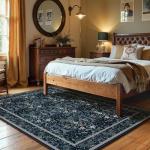 Joydeco 5x7 Machine Washable Boho Floral Rug