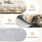 Vintage Floral Washable Non-Slip Area Rug 2'x3