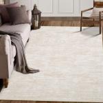 Beige Washable Modern Rug for Living Room