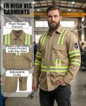 High-Visibility Fire-Resistant Men's Shirt, Kaki