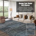 Washable Vintage Area Rug - Dark Grey & Blue, 5' x 7