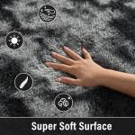 Merelax Area Rugs for Living Room Bedroom, Non-Slip Large 6x9 Feet Soft Fluffy Shaggy Bedside Rug, Indoor Floor Carpet for Kids Dorms, Nursery Rooms, Playroom, Home Decor Aesthetic, Black/White