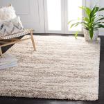 Modern Ivory & Beige Shag Accent Rug 4' x 6