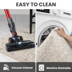 SIILOOM 2x3 Washable Rug Soft Area Rug for Entryway, Cream Beige White Grey Non-Slip Indoor Door Mat Distressed Floral Low-Pile Kitchen Rugs, Neutral Vintage Carpet for Entrance Kitchen Farmhouse