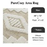 Beige Super Soft Shag 4x6 Living Room Rug