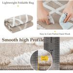 HUGEAR 4x6 Beige Shag Area Rug - Soft & Non-Slip