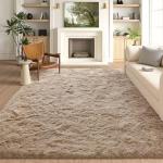 Fluffy Beige 4x6 Modern Area Rug