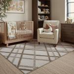 HUGEAR 4x6 Brown Shag Area Rug - Soft & Non-Slip