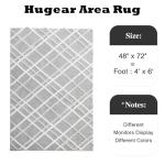 HUGEAR 4x6 Grey Shag Area Rug - Soft & Non-Slip