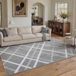 HUGEAR 4x6 Grey Shag Area Rug - Soft & Non-Slip