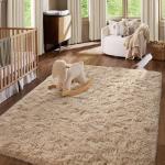 Fluffy Beige 4x6 Modern Area Rug