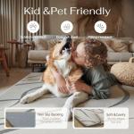 HUGEAR Washable Shag Area Rug 4x6 Grey Ivory