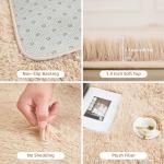 Beige 4x6 Soft Shag Area Rug for Home