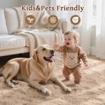 Fluffy Beige 4x6 Modern Area Rug