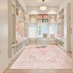 zesthome Pink Rug - 5x7 Area Rugs for Bedroom, Stain Resistant Washable Rugs for Nursery Room, Living Room, Home Decor, Girls Rug (Pink/Blue,5'x7')