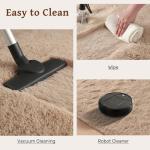 Fluffy Beige 4x6 Modern Area Rug