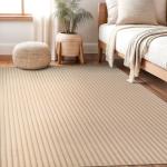 Beverly 4x6 Fluffy Plush Area Rug in Beige