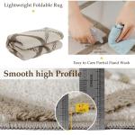 HUGEAR 4x6 Brown Shag Area Rug - Soft & Non-Slip