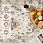 6ft Round Vintage Soft Washable Area Rug