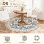 Tortania Round Washable Boho Area Rug - Cream/Blue