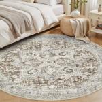 Tortania 6' Round Washable Boho Area Rug