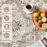 6ft Round Vintage Soft Washable Area Rug