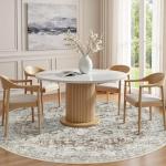 Tortania 6' Round Washable Boho Area Rug